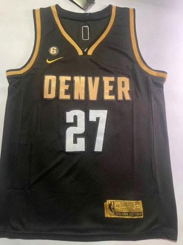 NBA 27 Murray Nuggets 23-24 Maillot noir or brodé